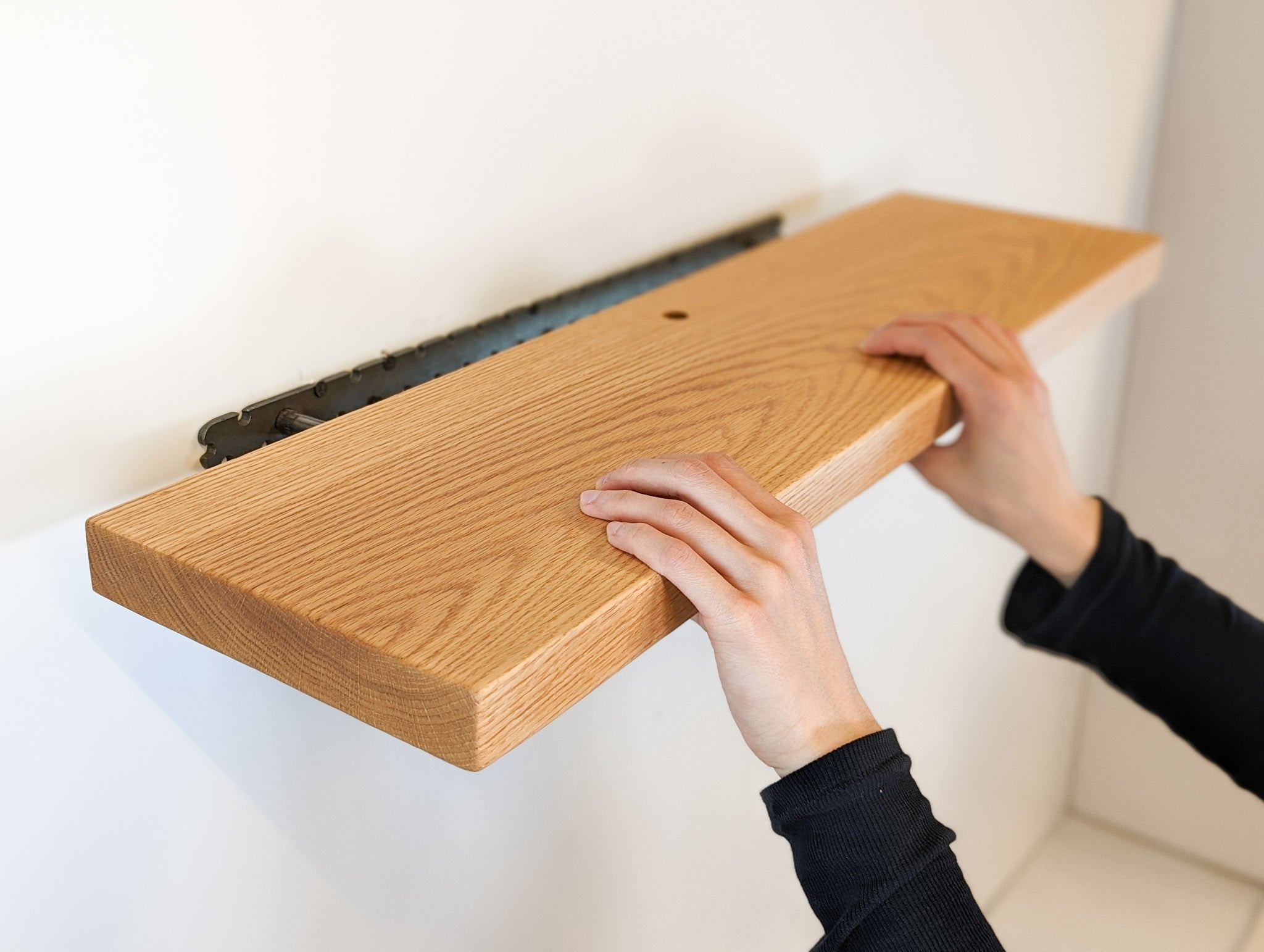 Mara Floating Shelf | Handcrafted Mahogany with Cable Management 5