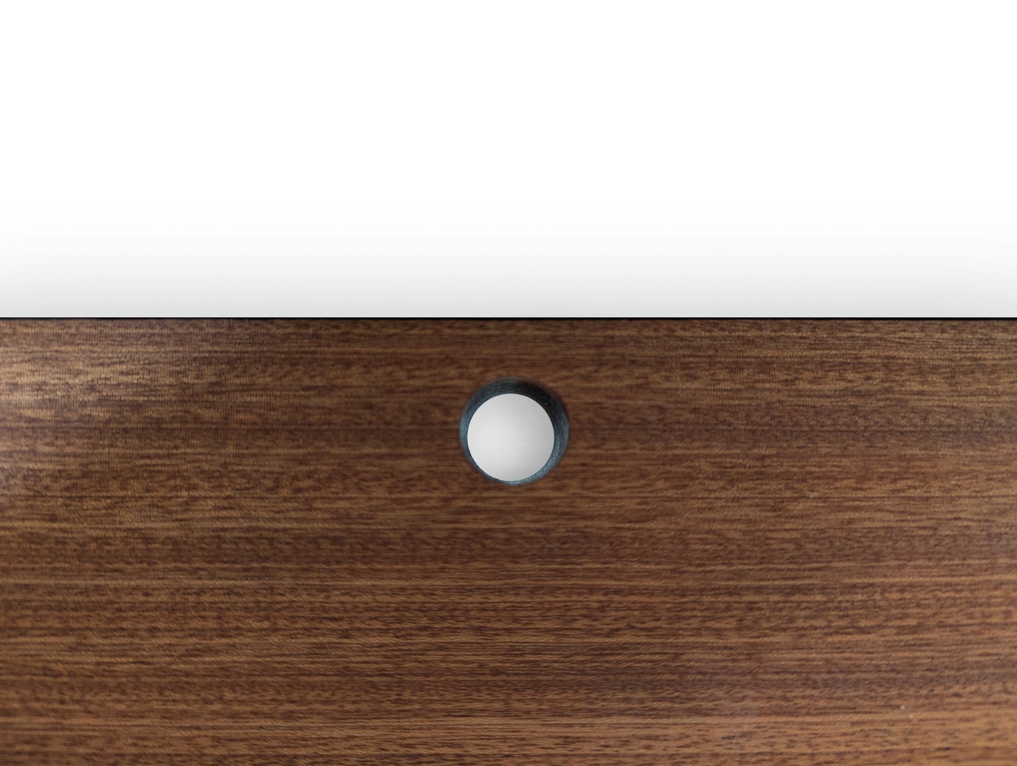 Maverick Floating Shelf | Solid Mahogany, Cable Management Grommet 1