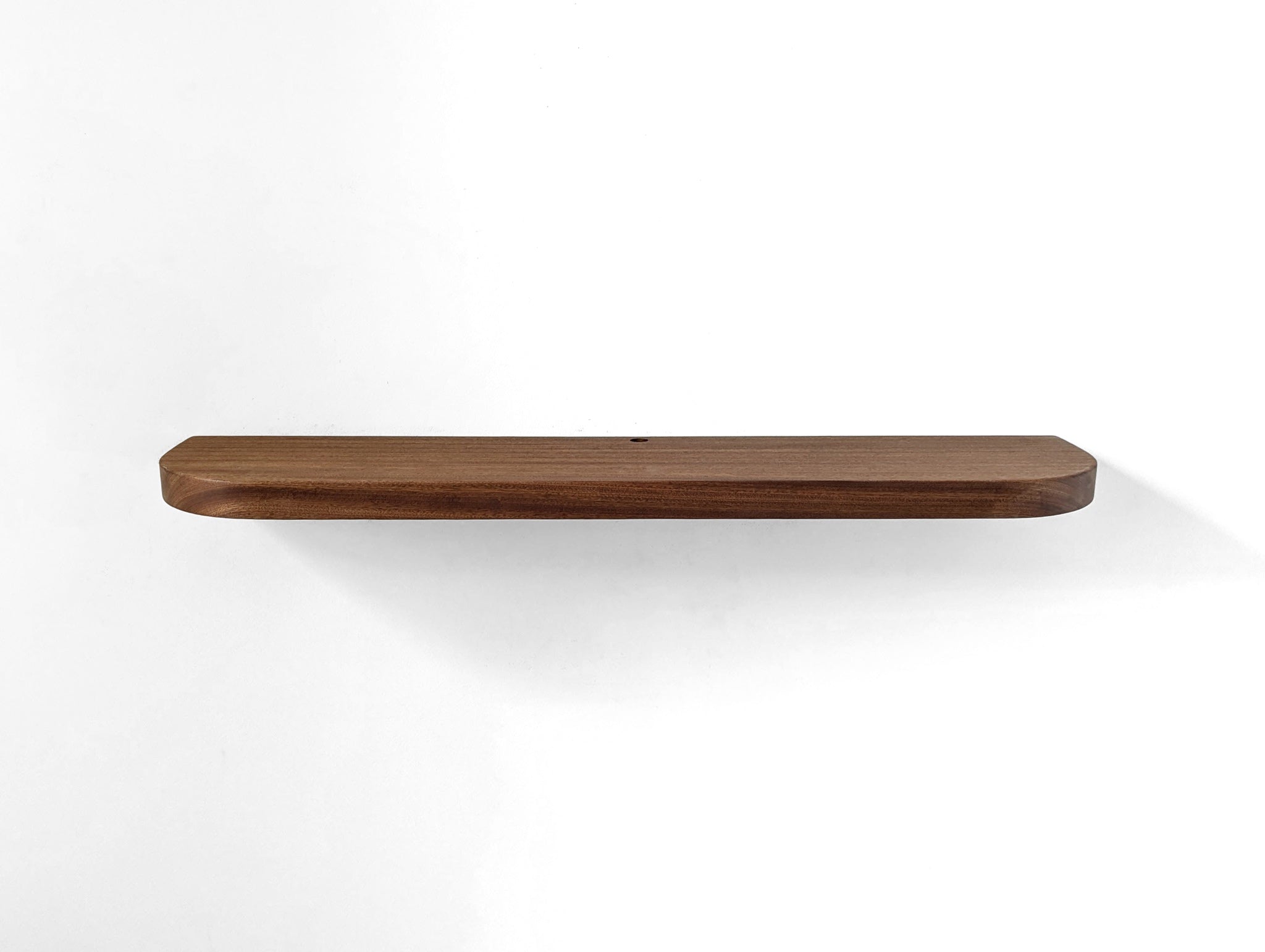Maverick Floating Shelf | Solid Mahogany, Cable Management Grommet 4
