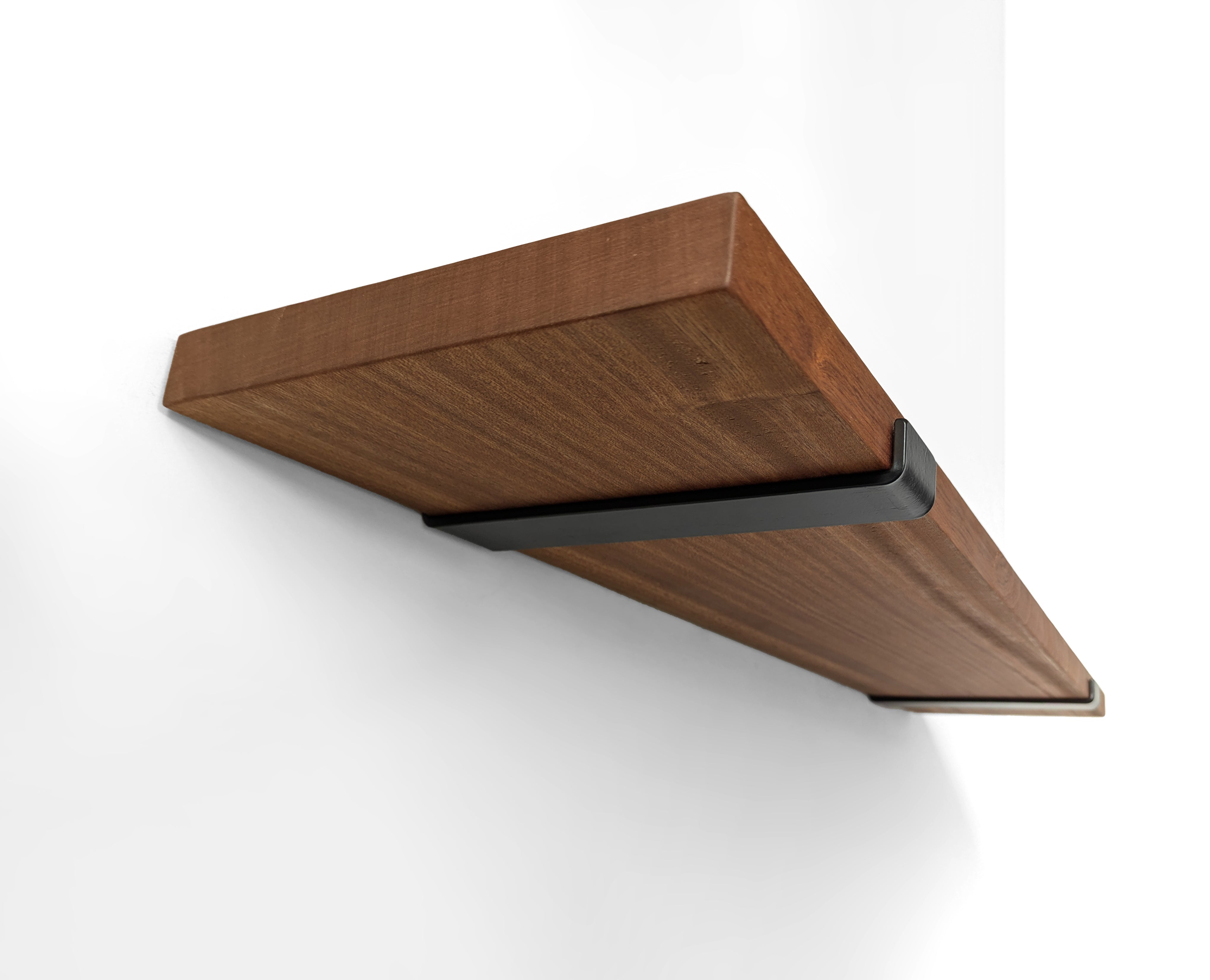 Maverick Mahogany Shelf | Thick Design with Steel J Brackets 3