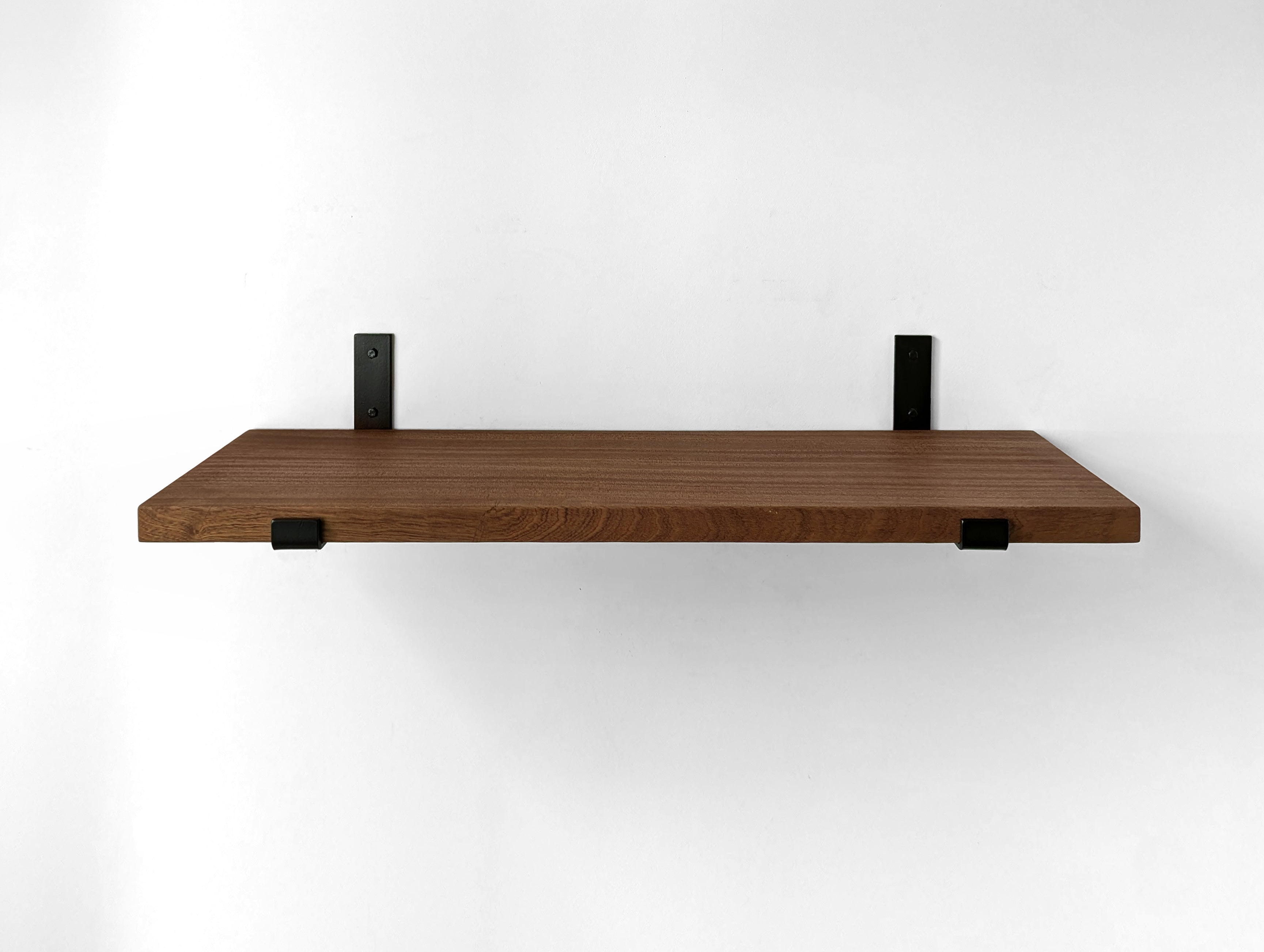 Maverick Mahogany Shelf | Thick Design with Steel J Brackets 6
