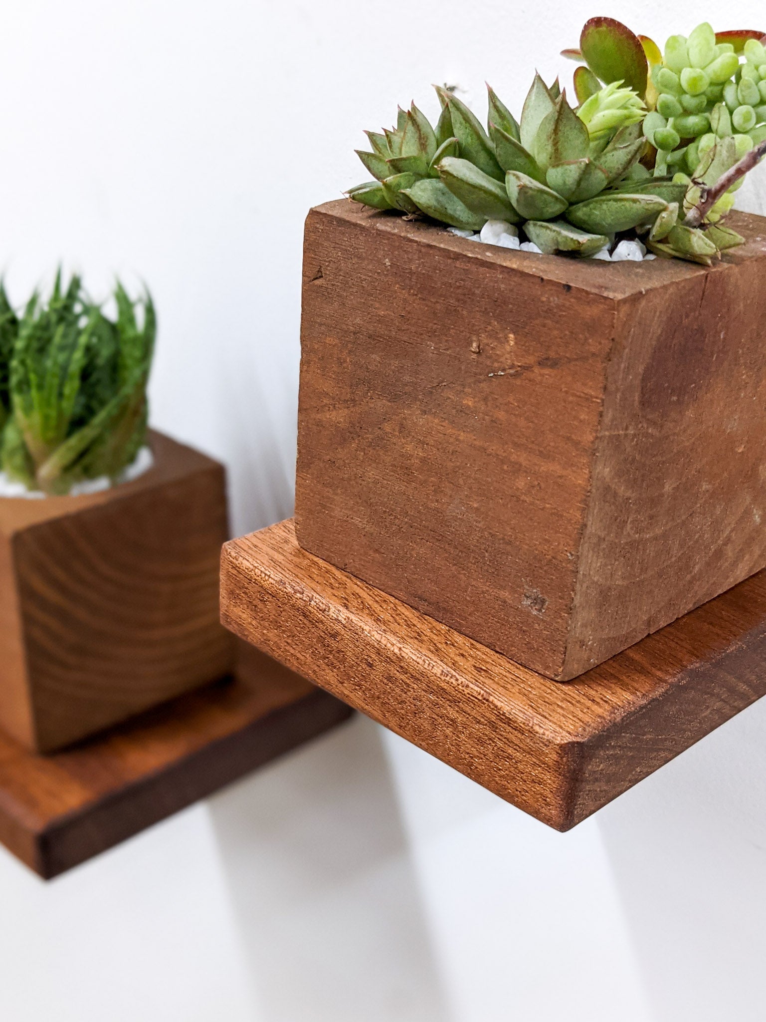 Mavi Square Shelf | Handcrafted Mahogany 2