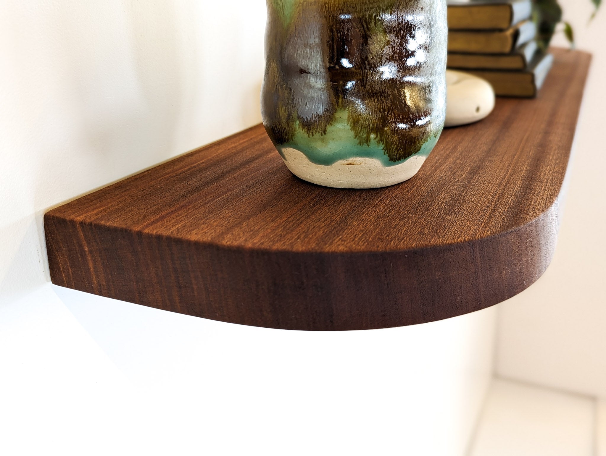 Milo Floating Shelf | Thick Mahogany, Minimalist Design 0