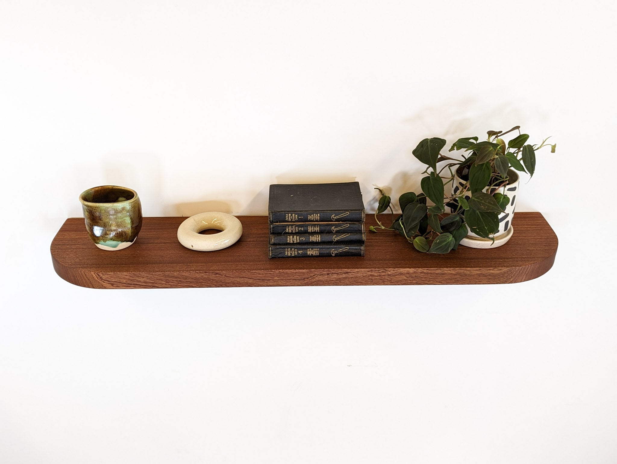 Milo Floating Shelf | Thick Mahogany, Minimalist Design 3