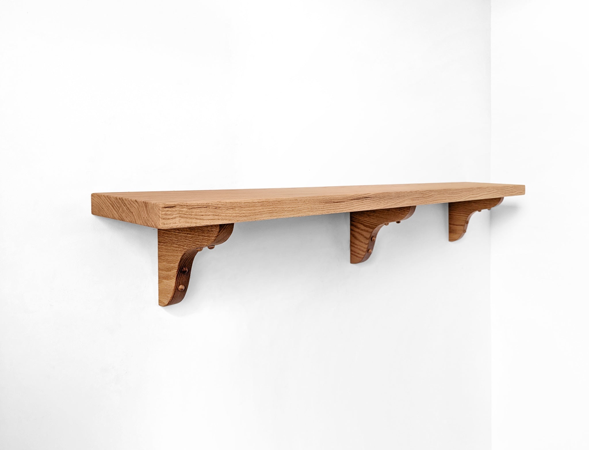 NookWoodworking Solid Wood Shelf | Handcrafted Oak Brackets 1