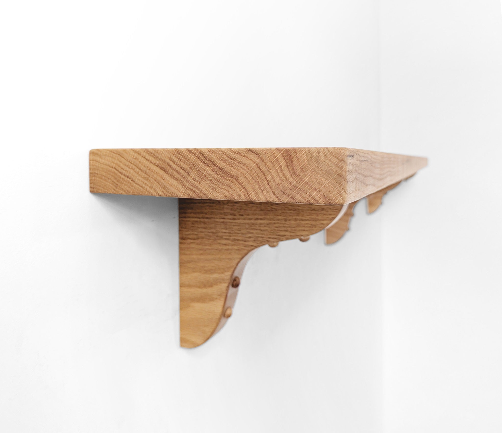 NookWoodworking Solid Wood Shelf | Handcrafted Oak Brackets 2