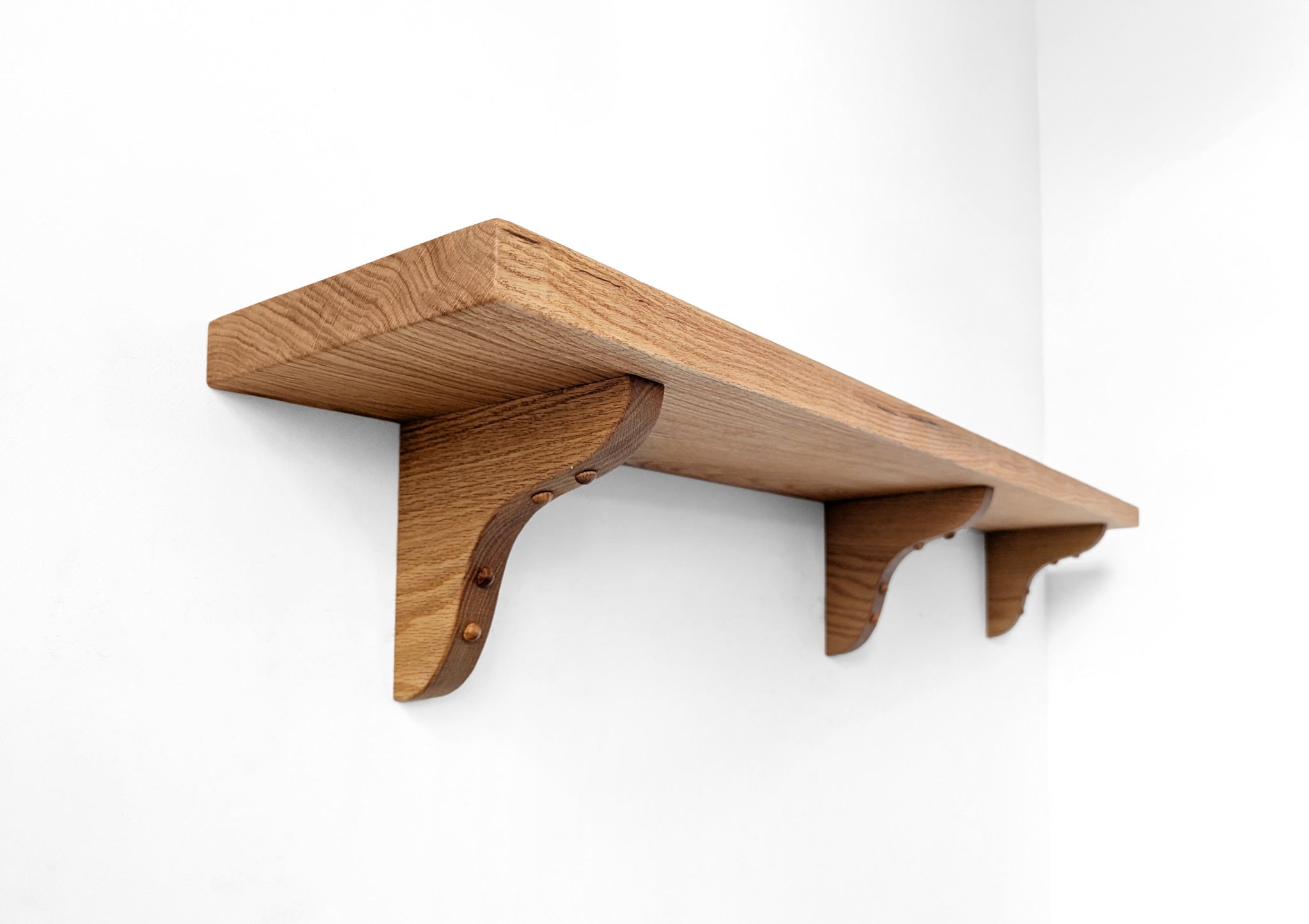 NookWoodworking Solid Wood Shelf | Handcrafted Oak Brackets 4