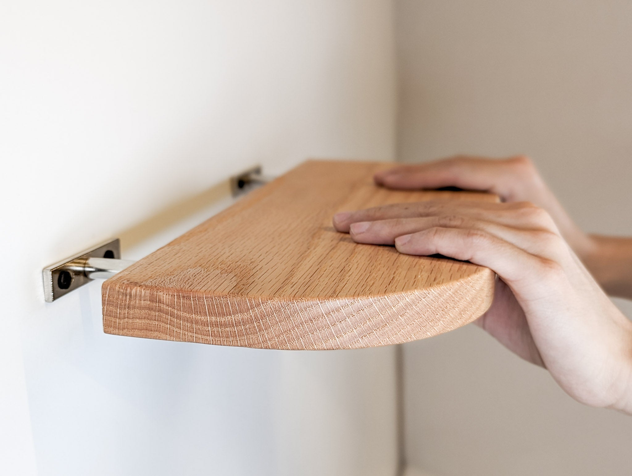Nook Oak Shelf | Custom Floating with Rounded Corners 0