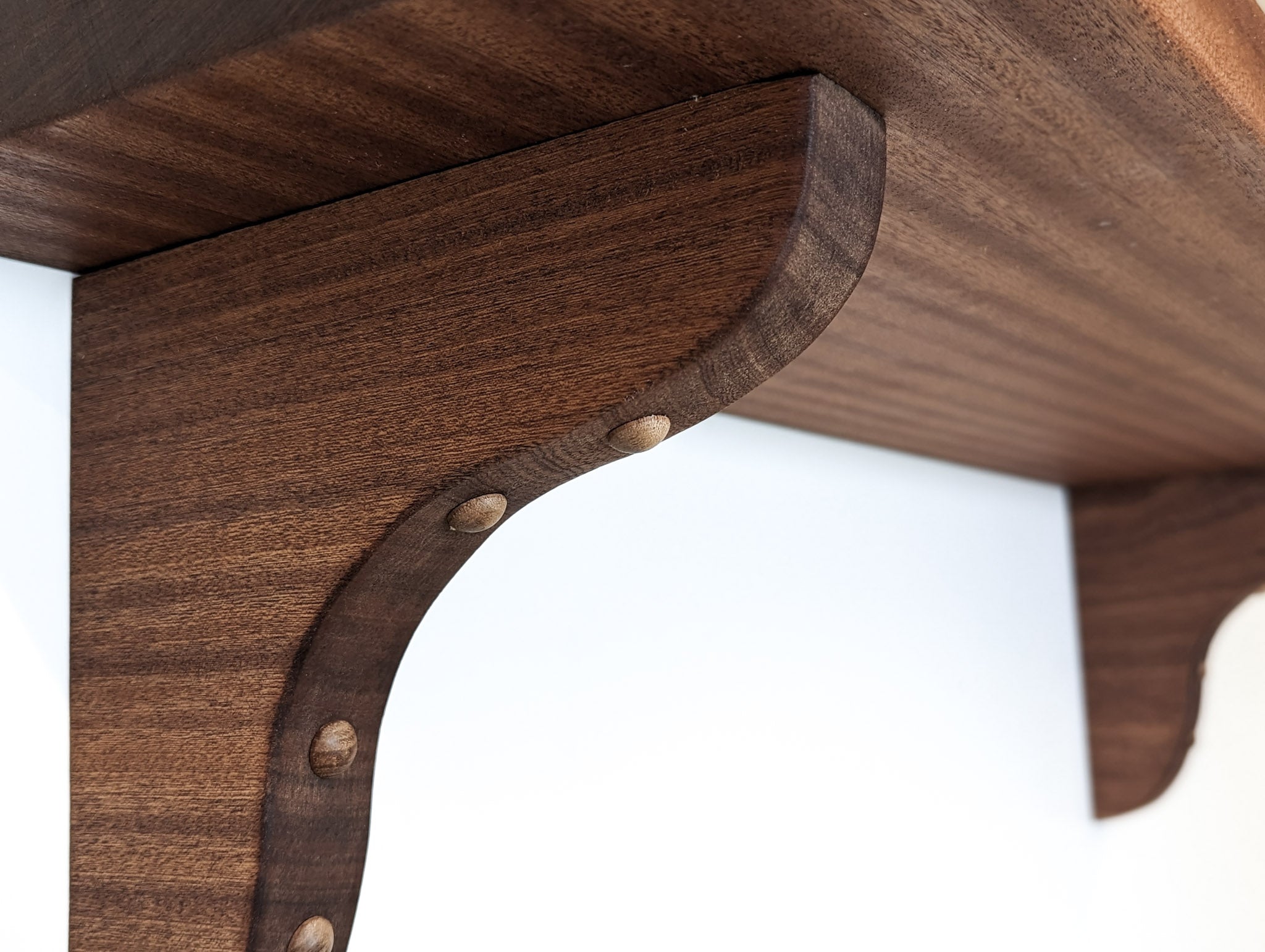 Nook Solid Wood Shelf | Handcrafted Rustic Design with Mahogany Brackets 3