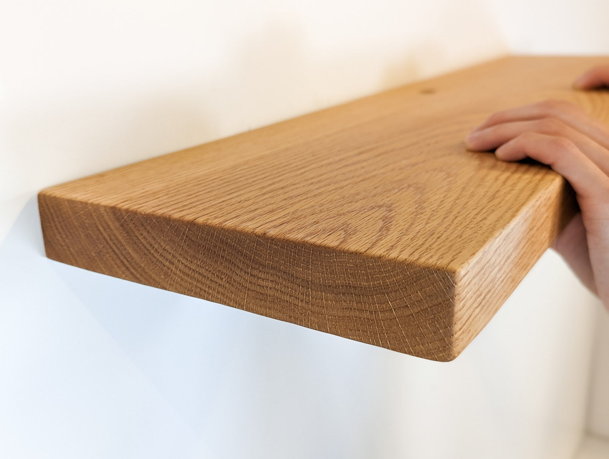 Oaken Floating Shelf | Handcrafted Oak with Grommet Hole for Cable Management 1