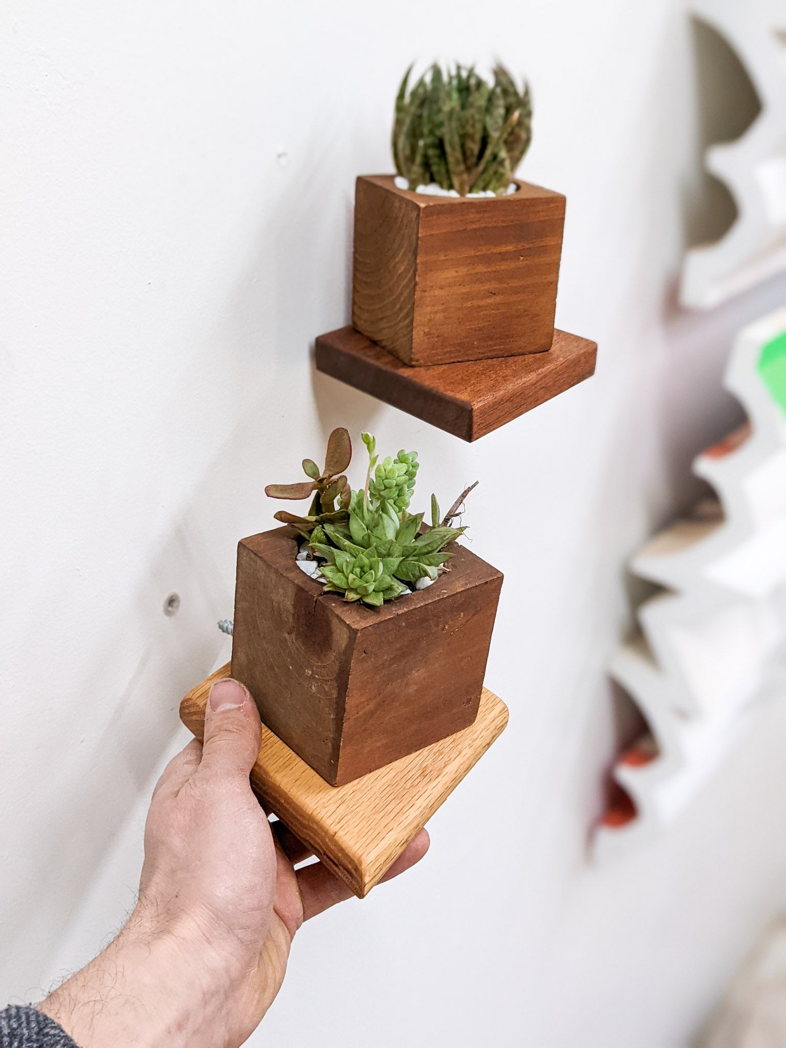 Rhombo Display Shelf | Handcrafted Oak 1