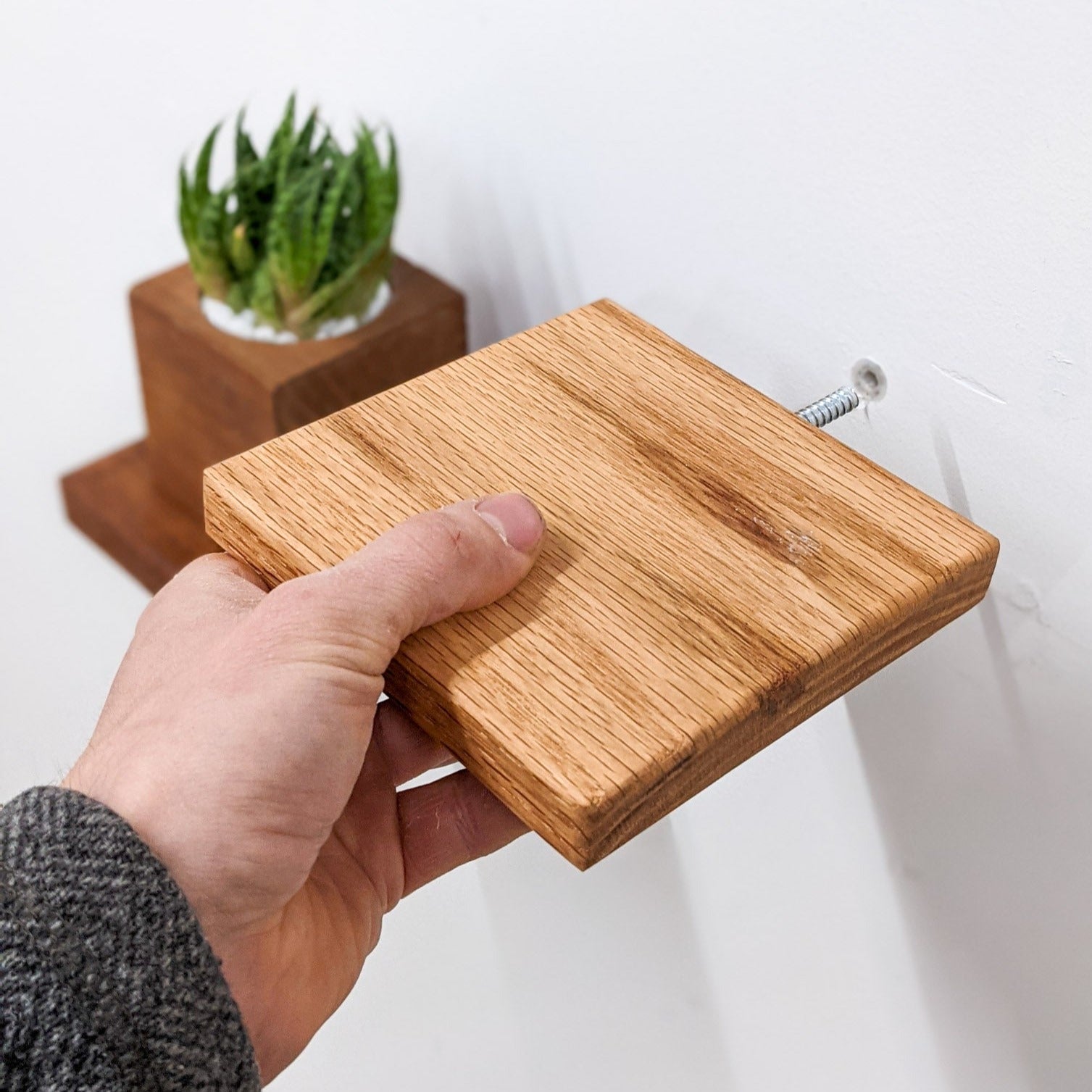 Sola Square Shelf | Handcrafted Oak Display 1