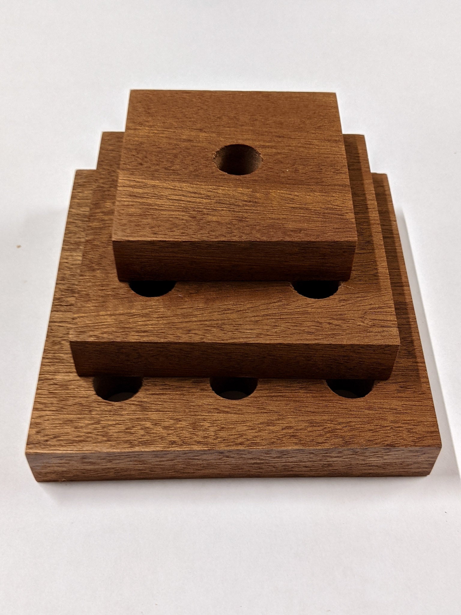 Squa Plant Shelf Indoor | Handcrafted Oak or Mahogany with Glass Vases 0