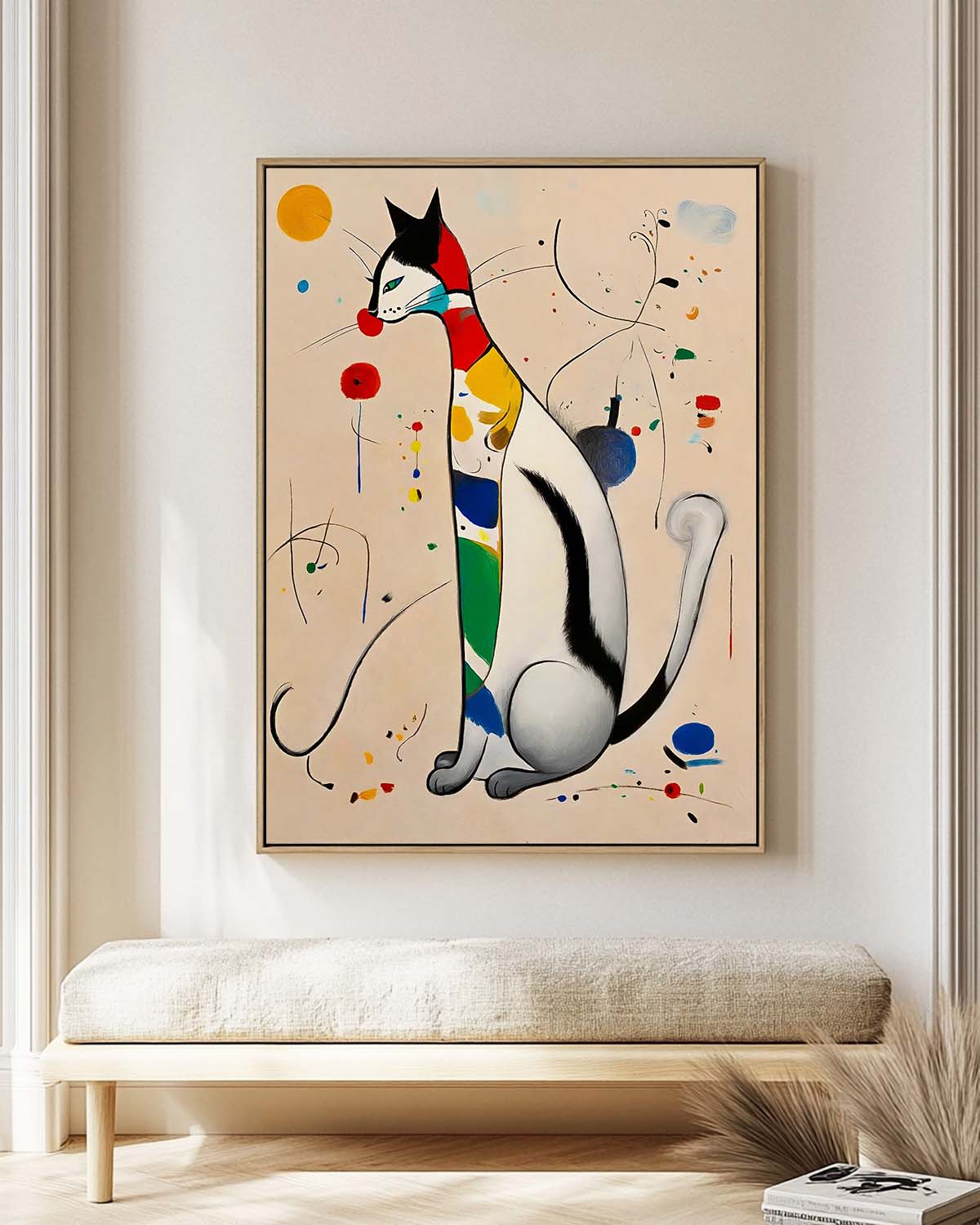 Sura Cat Painting | Vibrant Canvas Art, Handcrafted Oil and Acrylic on Linen 10