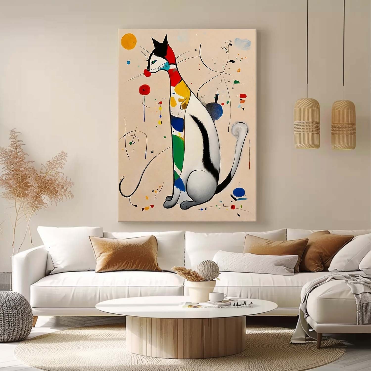 Sura Cat Painting | Vibrant Canvas Art, Handcrafted Oil and Acrylic on Linen 5