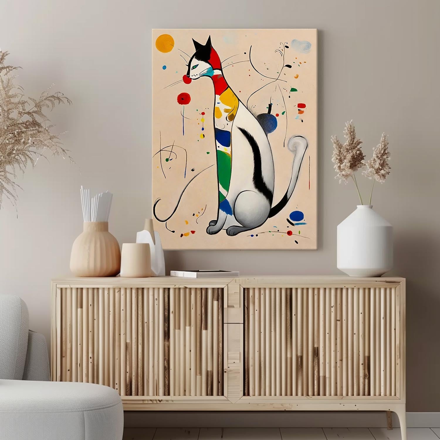 Sura Cat Painting | Vibrant Canvas Art, Handcrafted Oil and Acrylic on Linen 6
