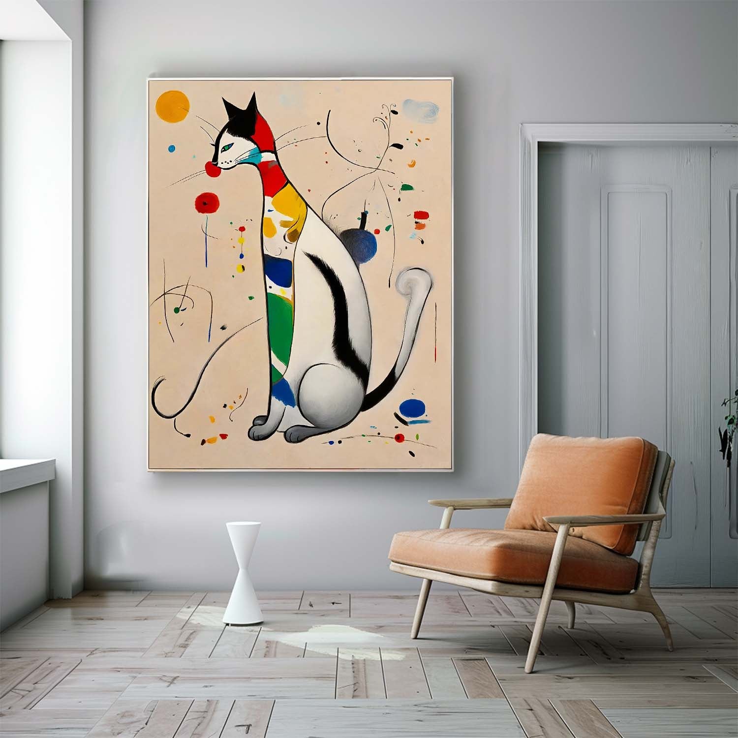 Sura Cat Painting | Vibrant Canvas Art, Handcrafted Oil and Acrylic on Linen 8