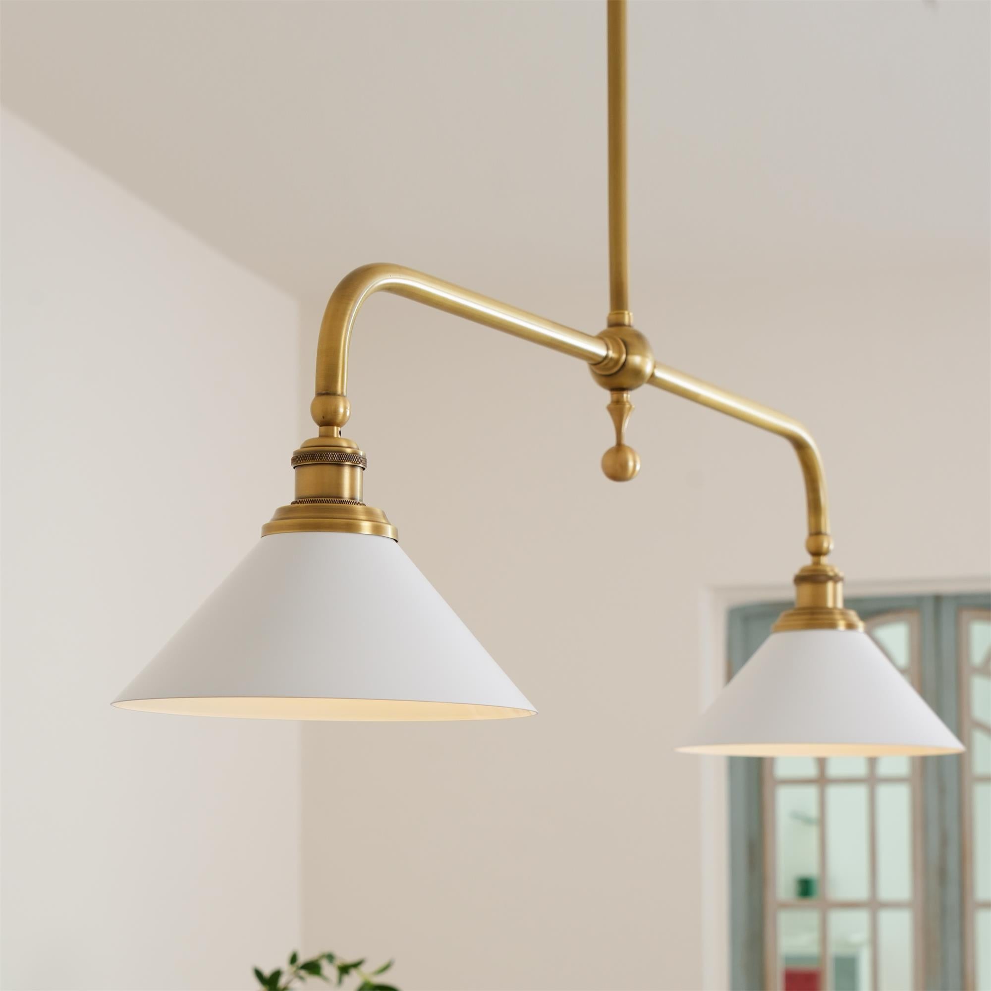 Zyra Vintage Pendant Light | Elegant White Glass Shade for Kitchen Pendant Lighting 3