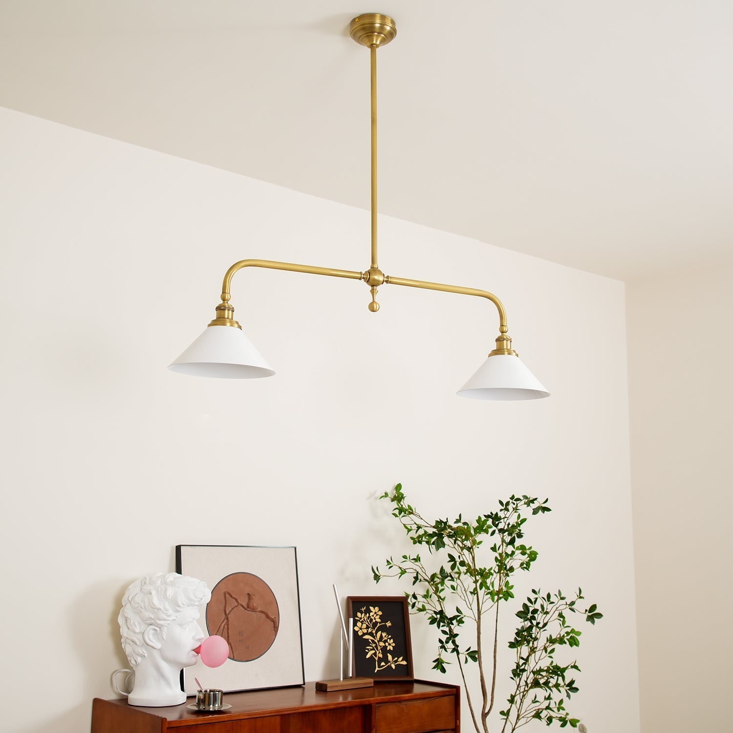 Zyra Vintage Pendant Light | Elegant White Glass Shade for Kitchen Pendant Lighting 6