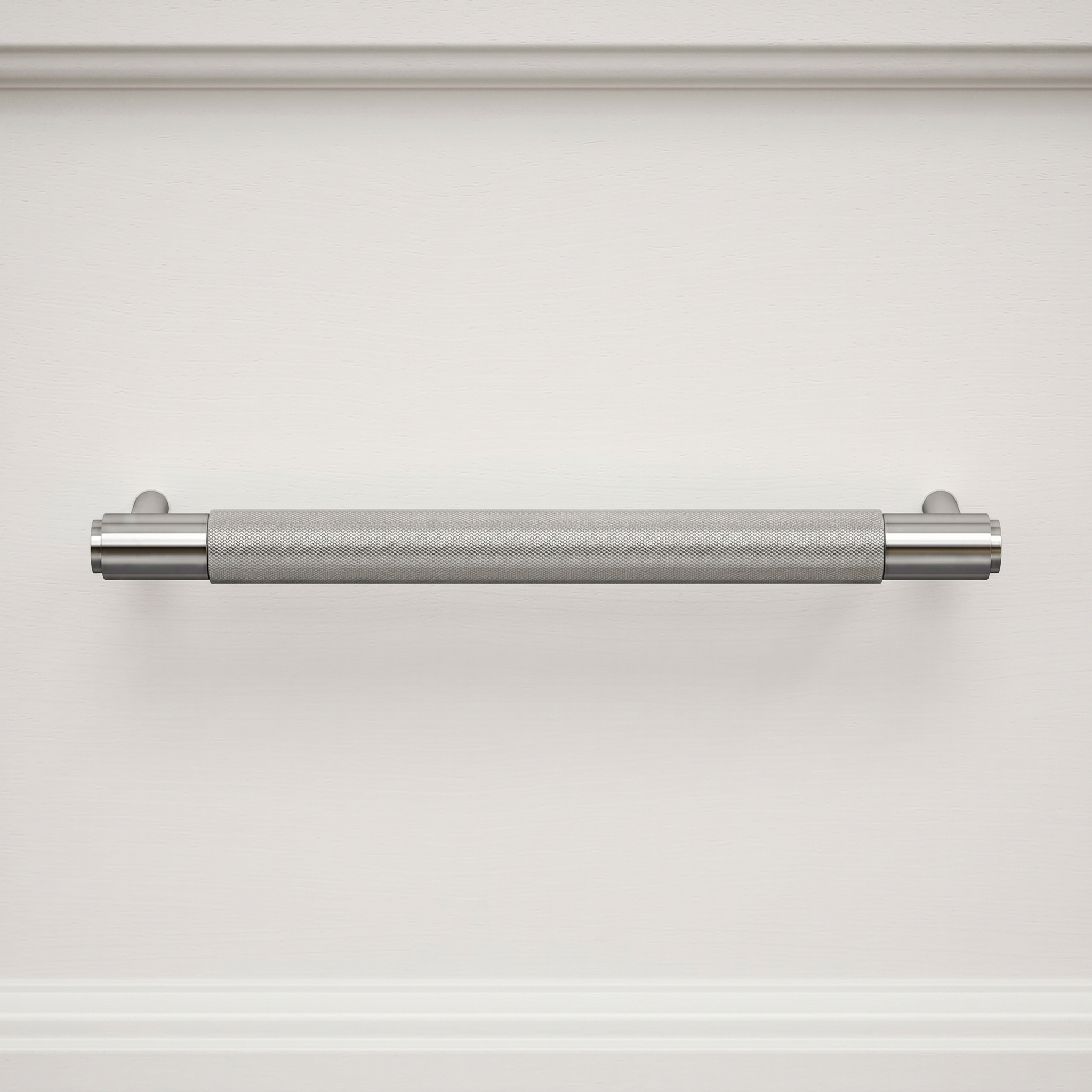 Luxe Knurled Pull Bar - Brushed Stainless Steel